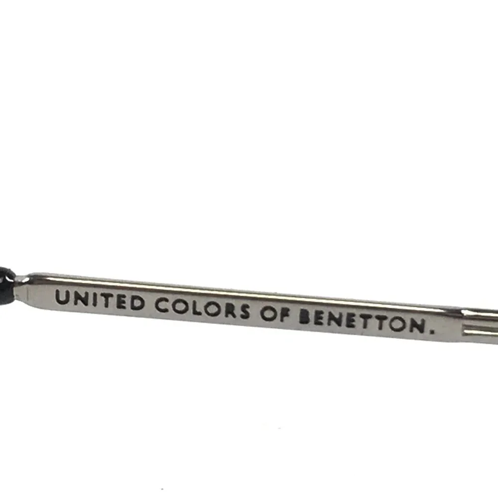 United Colors of Benetton Sunglasses UCB A17-400 Silver Round Frames w Blue Lens